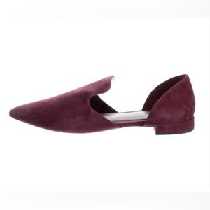 Vince Damris d'Orsay Flats Suede Short Heels Pointed Toe in Burgundy Size 5